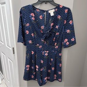 Altar’d State Floral Polka Dot Romper-Sm